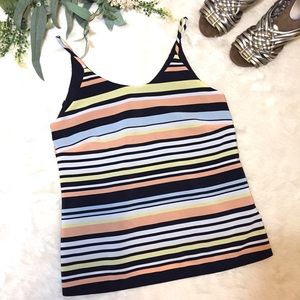 The Limited Striped Cami Navy White Orange Tank XS Summer Stripe
